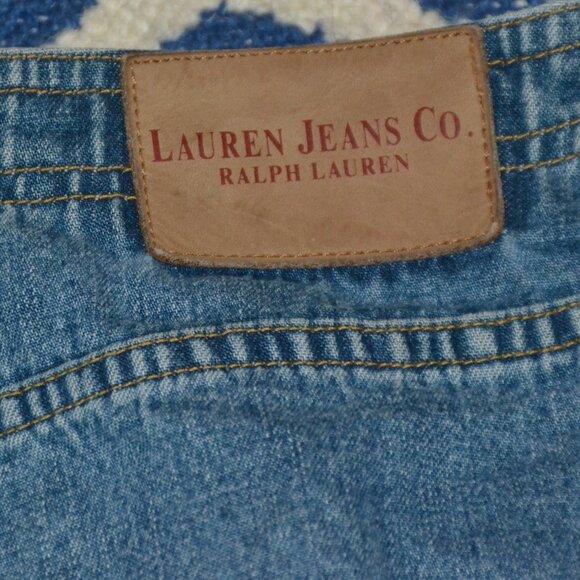 Vintage Lauren Jeans Co Ralph Lauren Patchwork Maxi Denim Skirt Size 14 - Picture 5 of 10